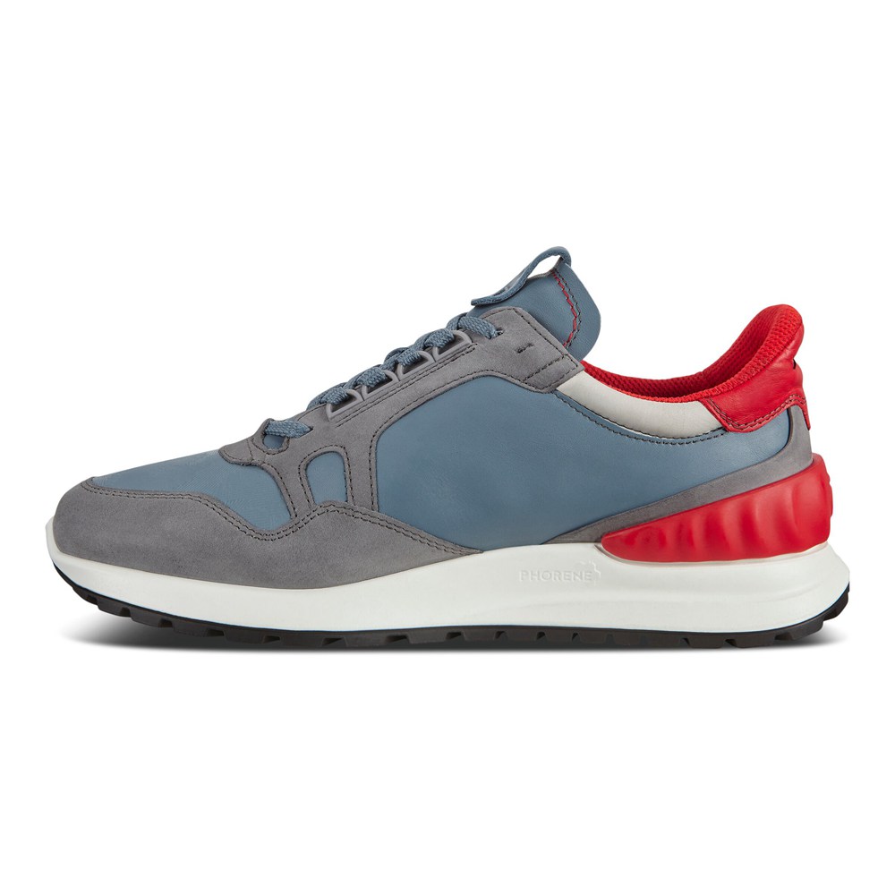 Mens Sneakers - ECCO Astirs - Grey/Blue/Red - 0721EWDNB